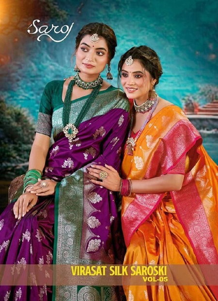 Virasat Silk Saroski Vol 5 By Saroj Premium Silk Saree Online Wholesale